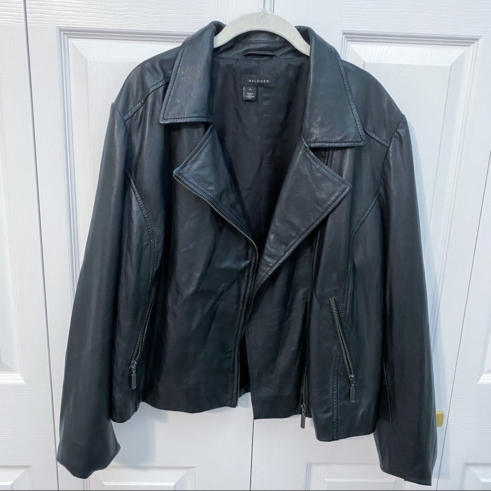 Halogen leather jacket